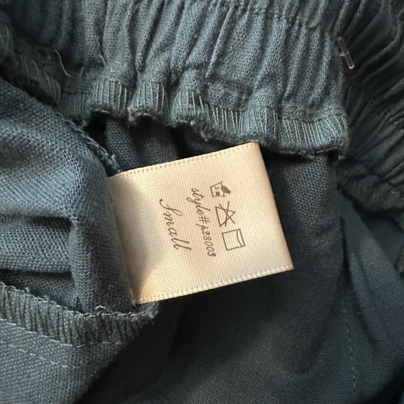 Peach Love Flax Cotton Teal Pull On Pants Size S - Picture 5 of 6